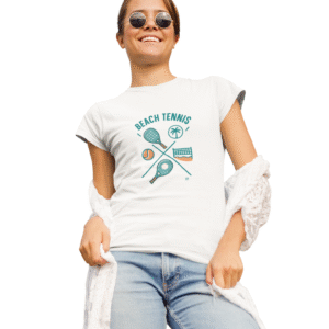 Baby Look Beach Tennis Palmeira Branca