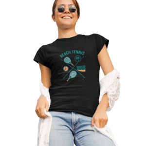 Baby Look Beach Tennis Palmeira Preta