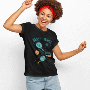 Camisa Unissex Beach Tennis Palmeira Preta