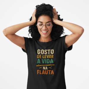 Camisa Unissex Levar a Vida na Flauta Preta