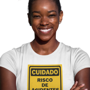 Baby Look Risco de Acidente Branca