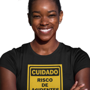 Baby Look Risco de Acidente Preta