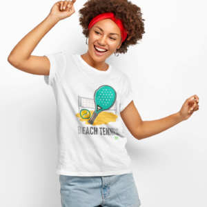 Camisa Unissex Dry Fit Beach Tennis Rede Branca