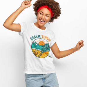 Camisa Unissex Dry Fit Beach Tennis Onda Branca