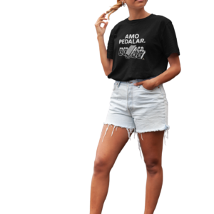 Camisa Unissex Amo Pedalar Preta