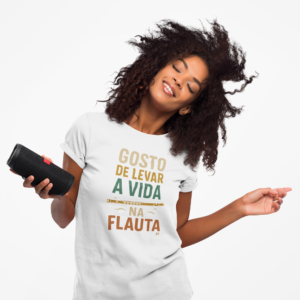 Camisa Unissex Dry Fit Levar a Vida na Flauta Branca