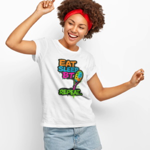 Camisa Unissex Dry Fit Beach Tennis Eat Sleep Bt Branca