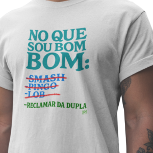 Camisa Unissex Dry Fit Beach Tennis No Que Sou Bom Branca