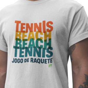Camisa Unissex Dry Fit Beach Tennis Jogo de Raquete Branca