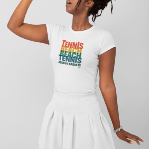 Baby Look Beach Tennis Jogo de Raquete Branca