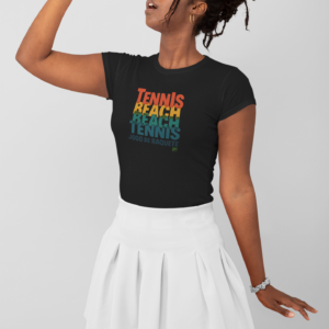 Baby Look Beach Tennis Jogo de Raquete Preta