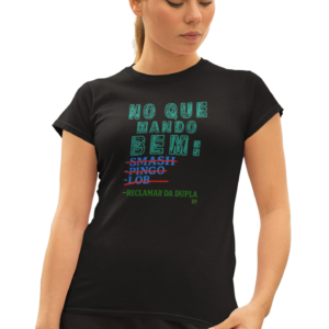 Baby Look Beach Tennis No Que Mando Bem Preta