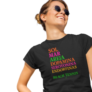 Baby Look Beach Tennis Sol Mar Areia Preta