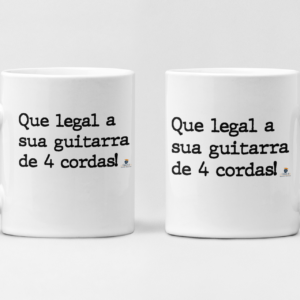 Caneca de Porcelana Guitarra de Quatro Cordas