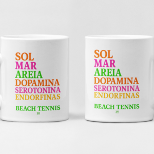 Caneca de Porcelana Beach Tennis Sol Mar Areia