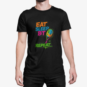 Camisa Unissex Beach Tennis Eat Sleep BT Preta
