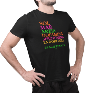 Camisa Unissex Beach Tennis Sol Mar Areia Preta